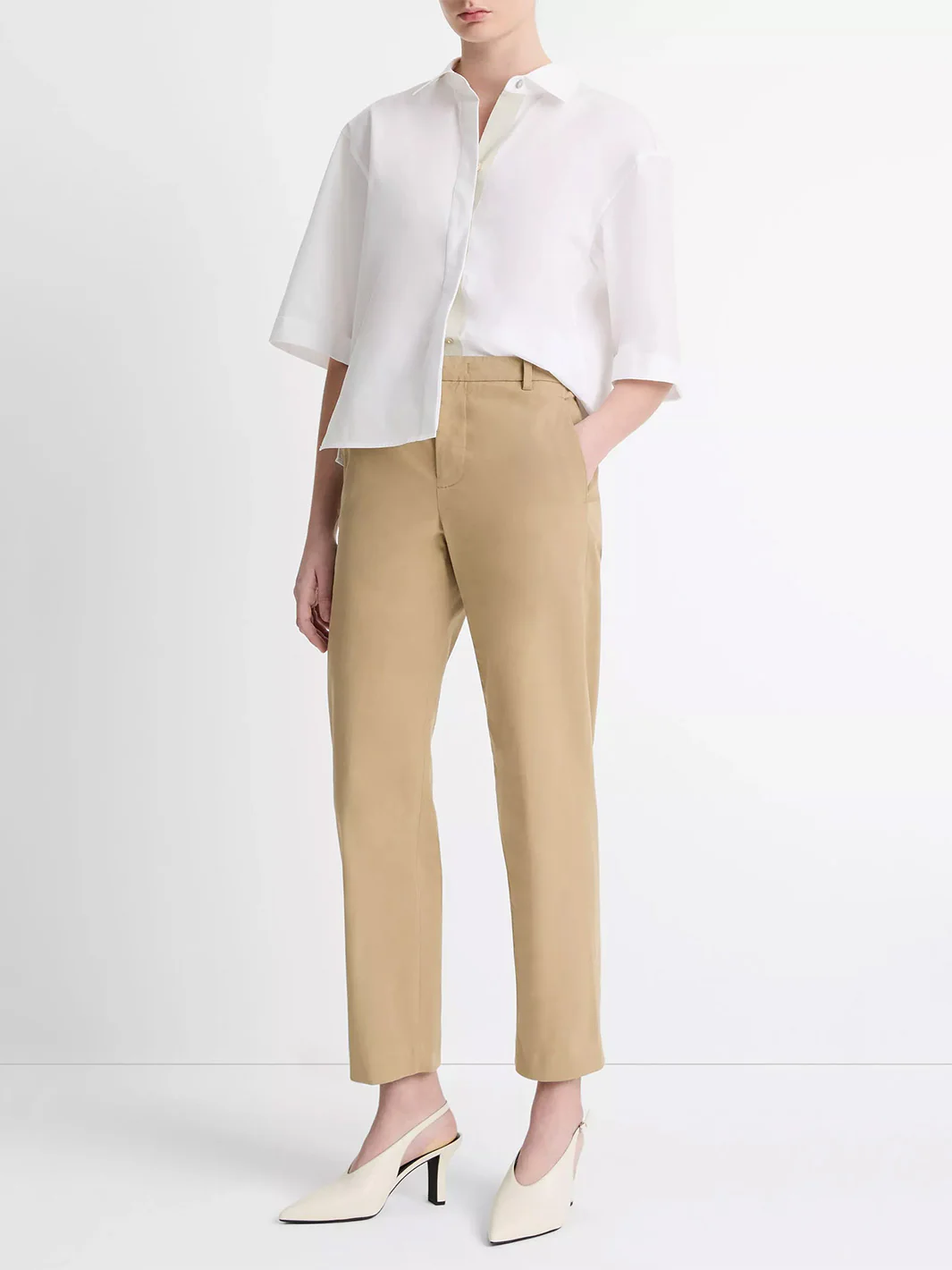Avery Mid-Rise Italian Stretch-Cotton Chino Pant in Desert - Image 2