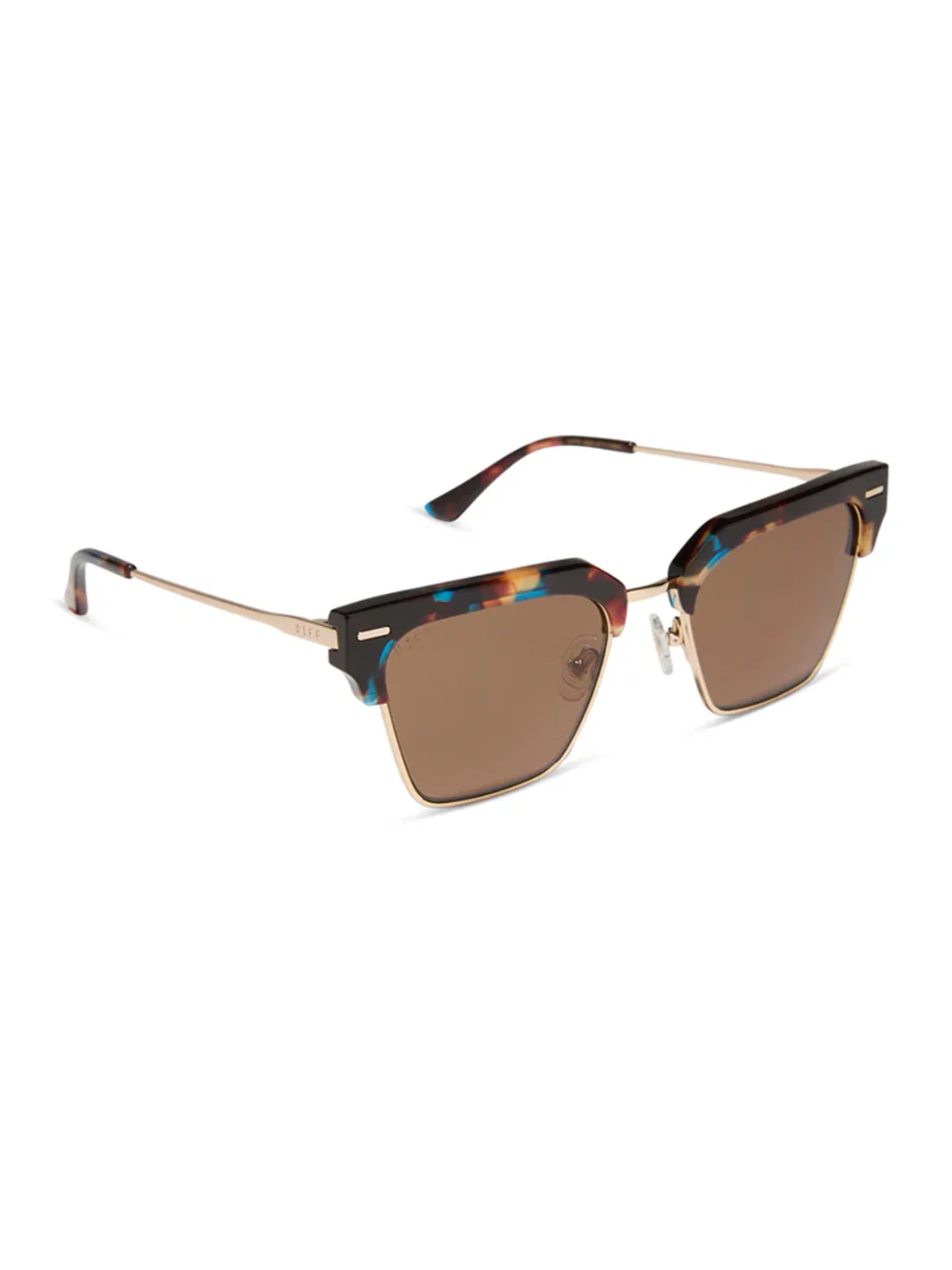 Capri Rectangle Sunglasses in Confetti Tortoise Brown - Image 3
