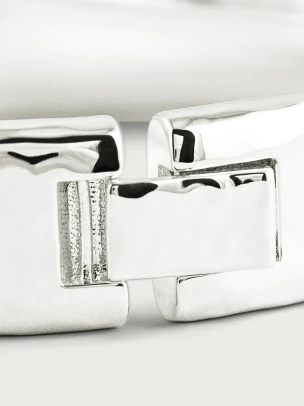 Farrier Wide Hinged Bangle, Silver - Image 3