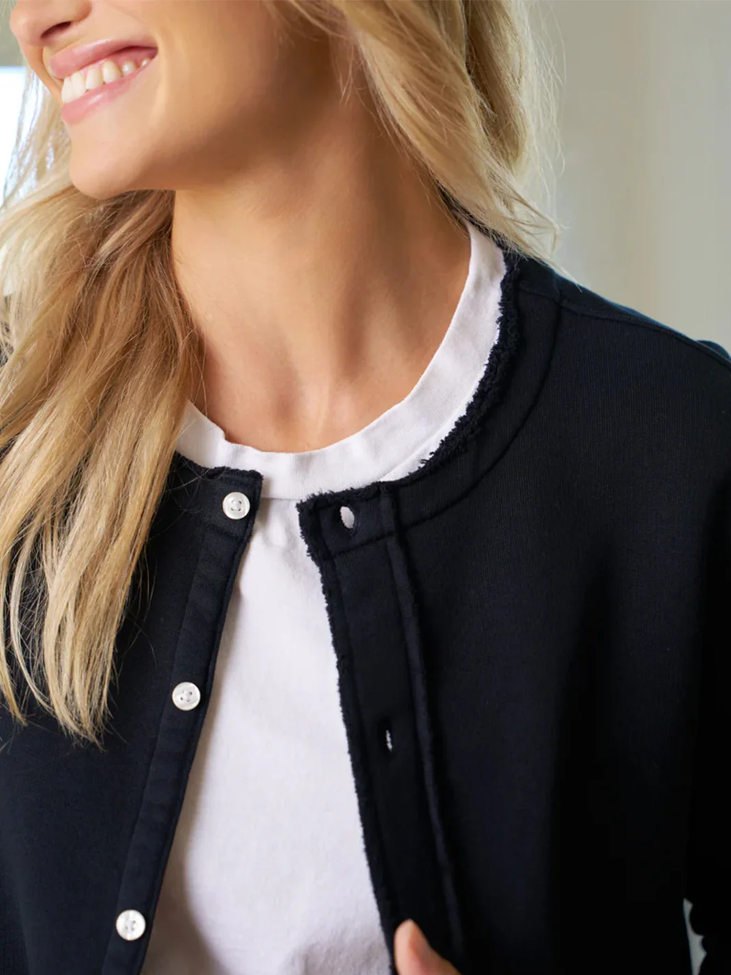 Jackie Sweatshirt Cardigan in British Royal Navy - Image 3