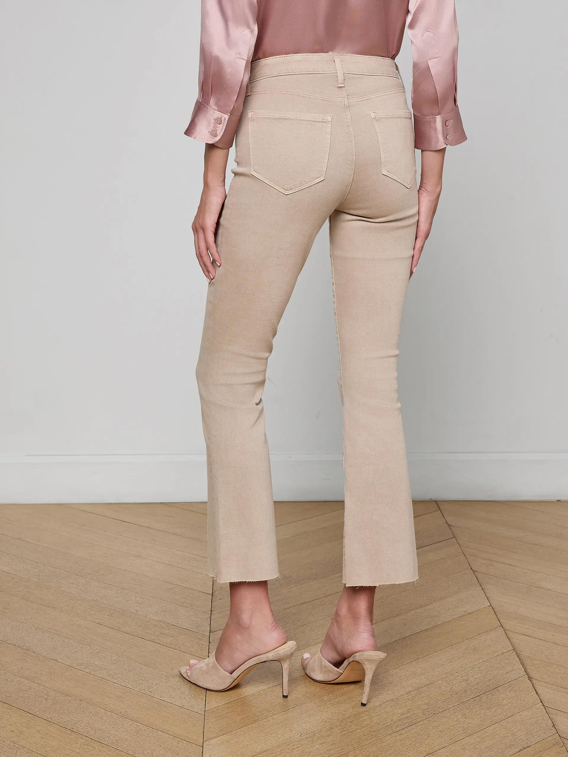 Kendra Cropped Flare Jean in Biscuit - Image 3