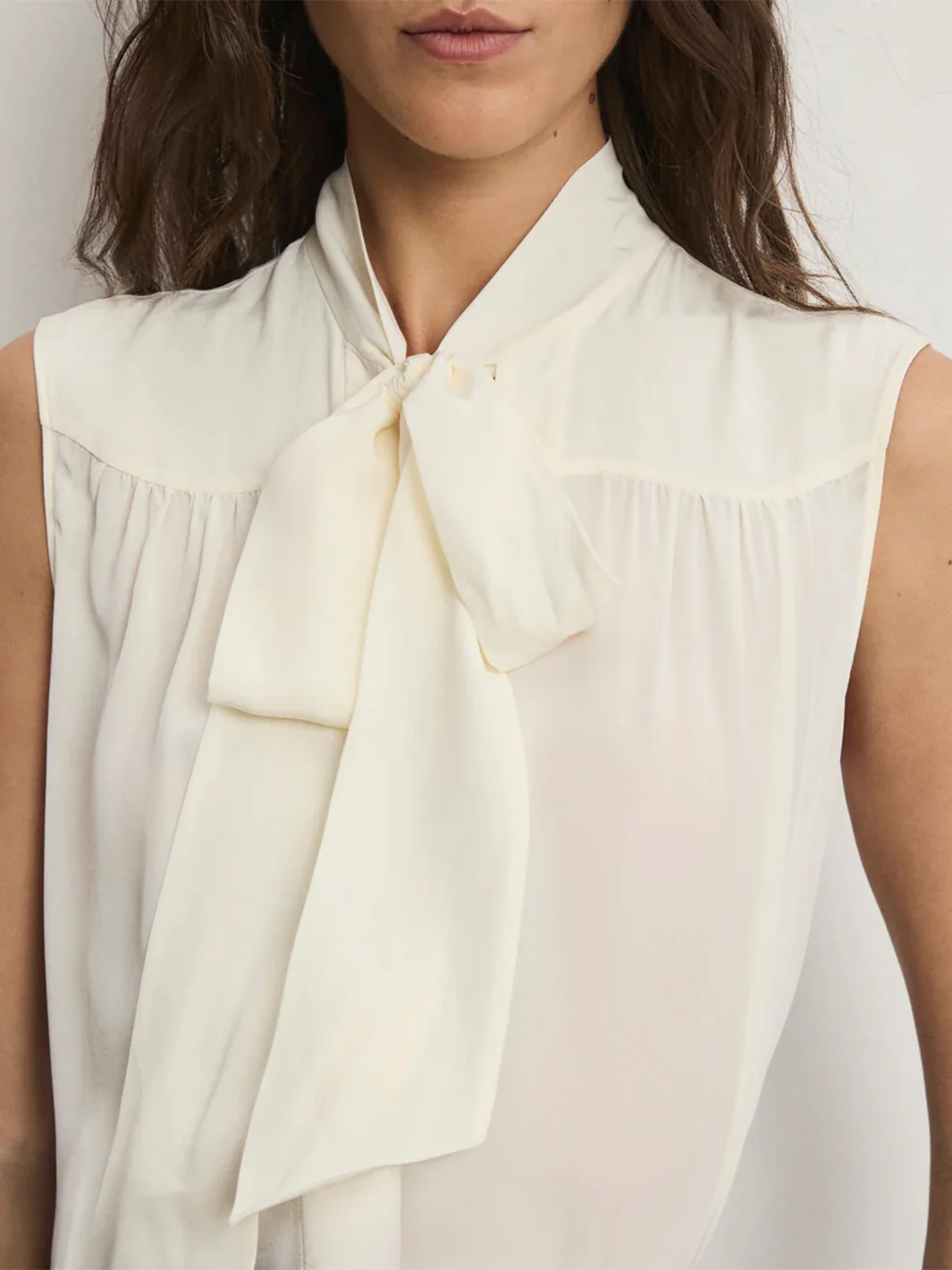 Magnolia Tie-Neck Blouse in Dove - Image 4