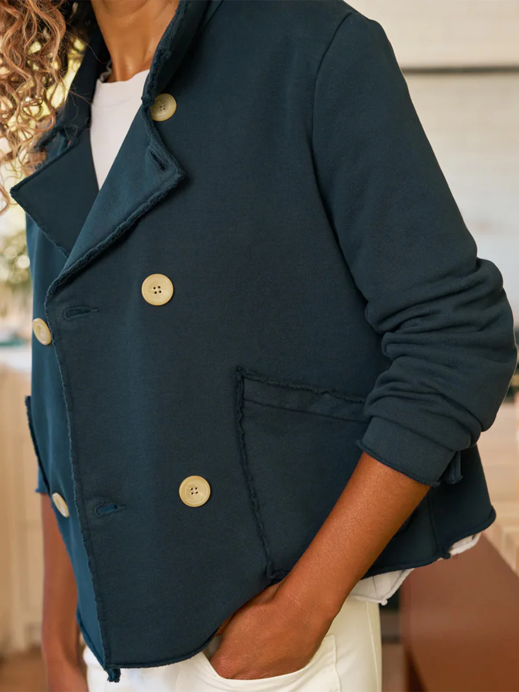 Mini Belfast Crop Peacoat in Vintage Navy - Image 3