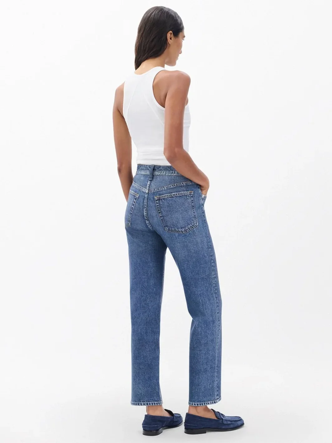 Miramar Sport Stripe Track Pant in Valentina Yellow Navy Stripe - Image 4