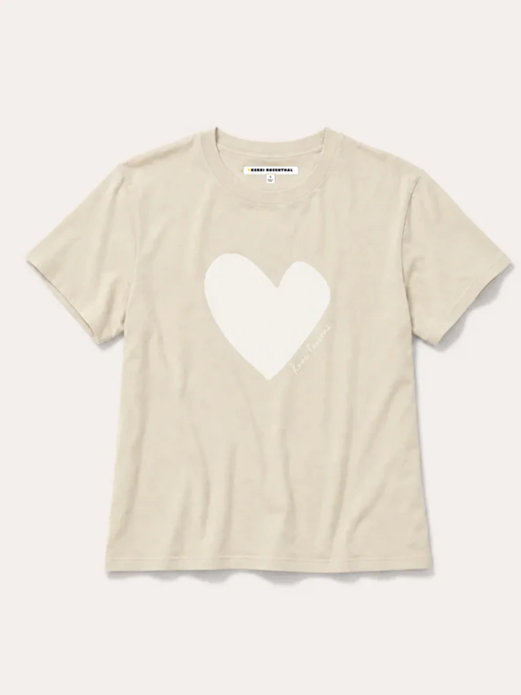 Suke Imperfect Heart Tee in Light Blue/Latte - Image 3
