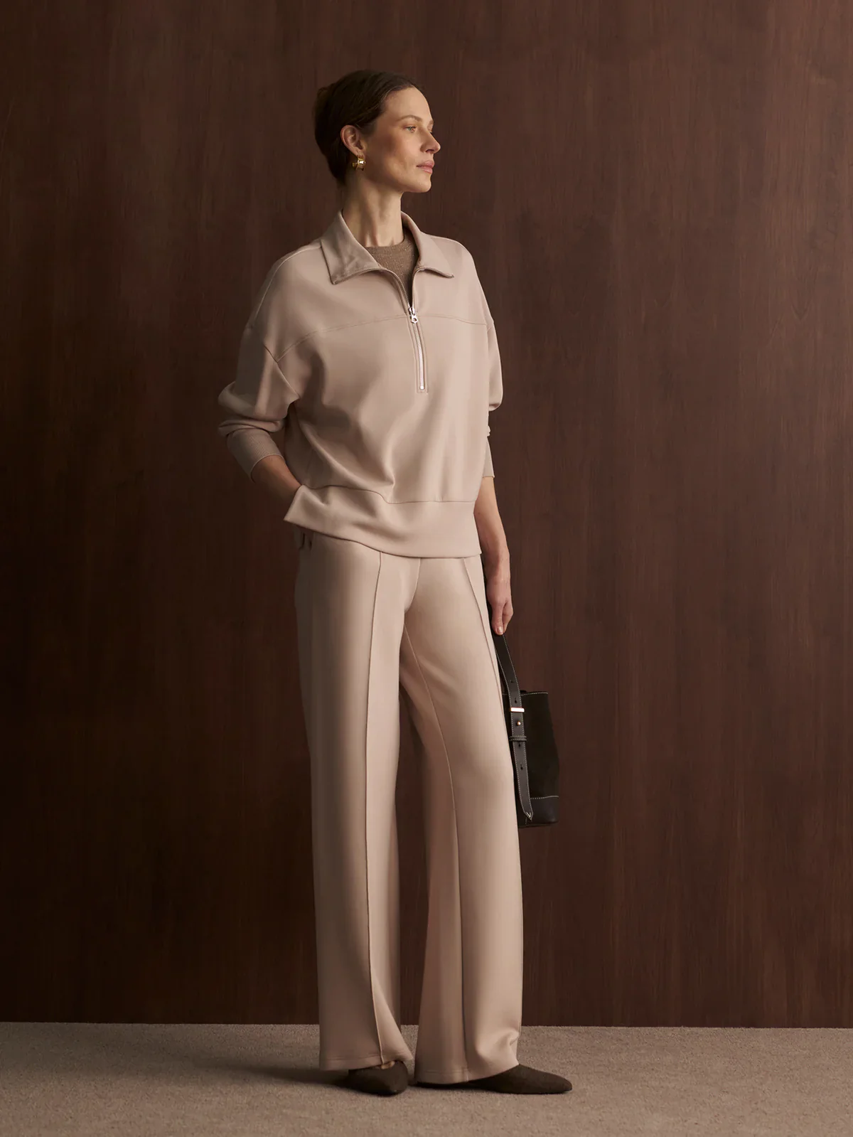 The Wide Leg Pant in Mushroom - Image 4