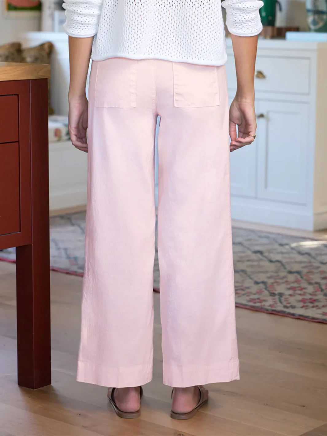 Wexford Wide Leg Linen Pant in Ballet - Image 2